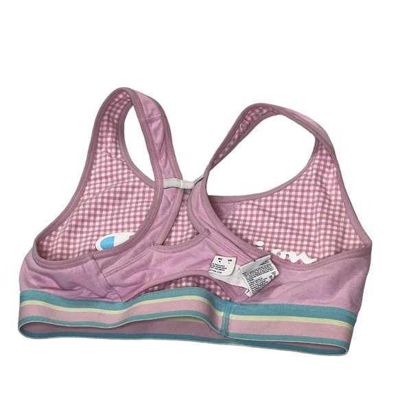 Champion Intimates Womens Active Sports Bra Medium Pink Gingham Logo Racer Back - Picture 6 of 8